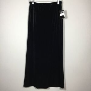 NWT Classic black velvet a line skirt witchy western maxi waist 29” size S